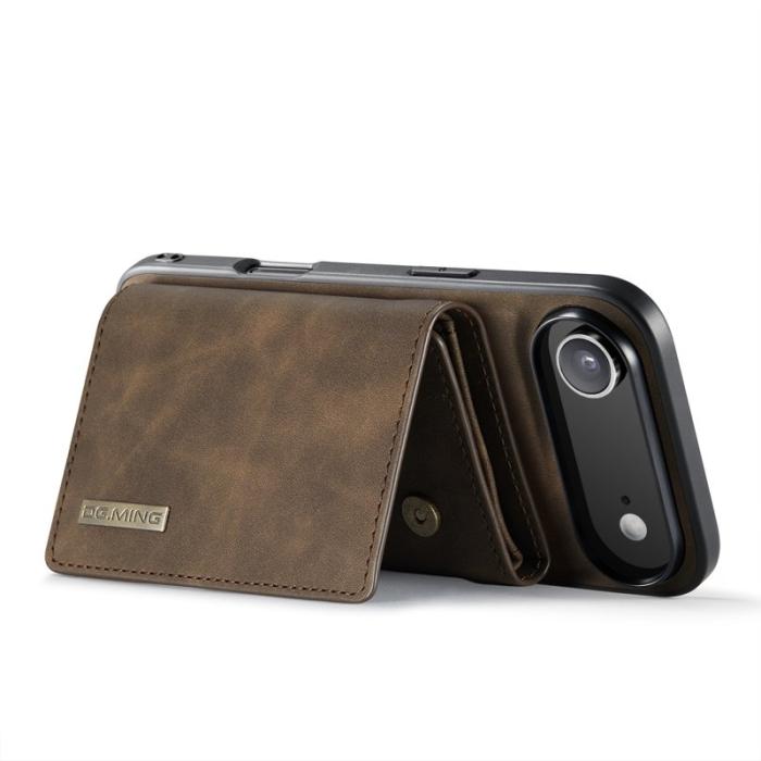 DG.MING - DG.MING iPhone Air Konstläder Plånboksfodral Kickstand Brun