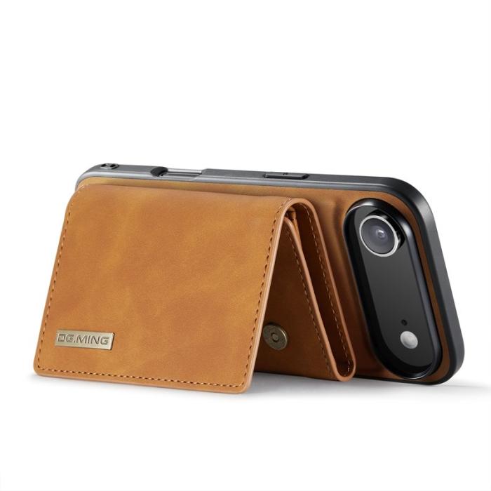 DG.MING - DG.MING iPhone Air Konstläder Plånboksfodral Kickstand PU - Brun