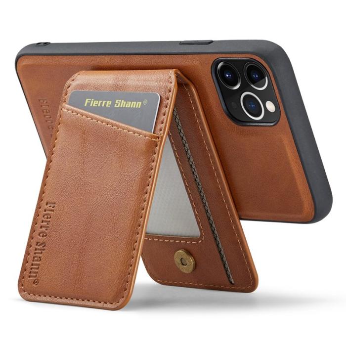 FIERRE SHANN - FIERRE SHANN 025 Fodral för iPhone 11 Pro Max KonstLäder - Brun