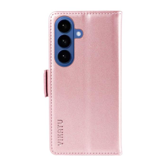 YIKATU - YIKATU Samsung Galaxy S26 Plus Plånboksfodral Konstläder Ställfunktion Roséguld