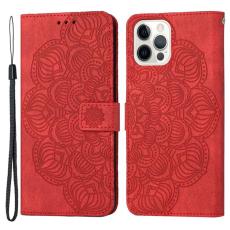 OEM - iPhone 14 Pro Plånboksfodral Mandala Flower - Röd
