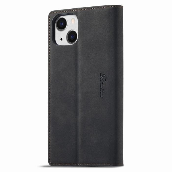 FORWENW - FORWENW iPhone 15 Plånboksfodral Konstläder Ställ - Svart