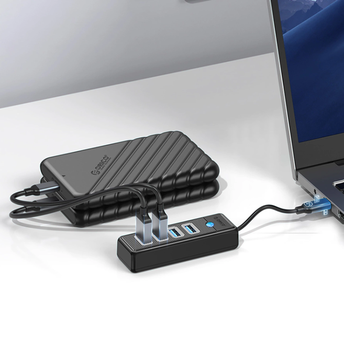 ORICO - Orico USB-C Hubb 2xUSB-A 3.0 1xUSB-C 15cm - Svart
