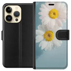 Gustaf - Pl&aring;nboksfodral till Apple iPhone 15 Pro med Sommarblommor