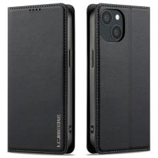LC.imeeke - LC.IMEEKE L1 Series iPhone 15 Plus Pl&aring;nboksfodral Konstl&auml;der - Svart