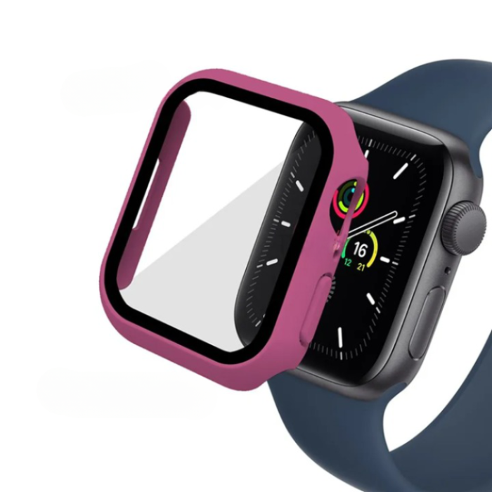 OEM - 2-i-1 Skal med Hädat glas Apple Watch 7/8 (45mm) - Rosa