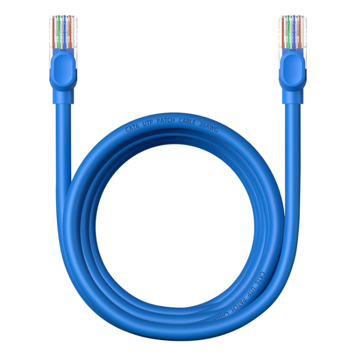 BASEUS - Baseus Cat 6 RJ-45 Ethernet-kabel 1000 Mb/s 3 m - blå
