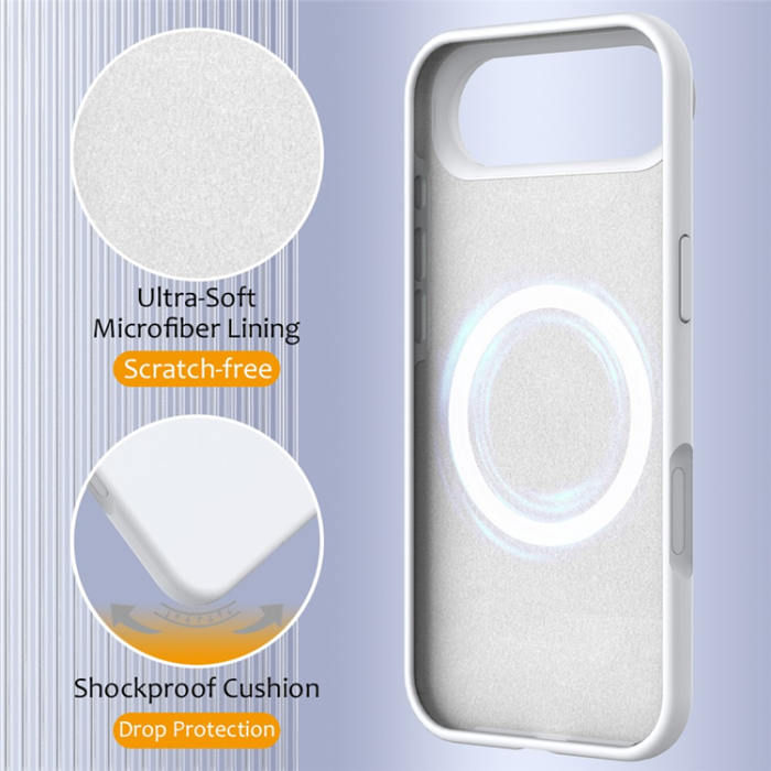 A-One Brand - iPhone 17 Air Mobilskal MagSafe Silikon Anti-Drop - Vit