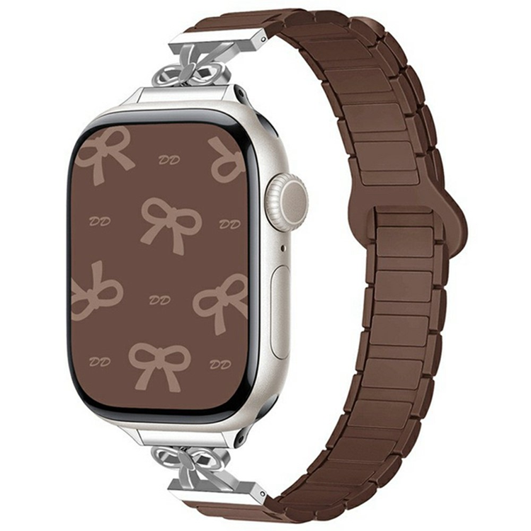 Apple Watch 42/44/45/46/49mm Armband Magnetic Bowknot - Chocolate | 5122 | AlltMobil