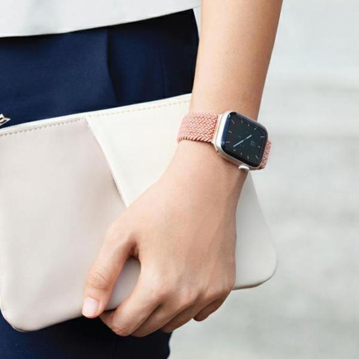 UNIQ - UNIQ Apple Watch 2/3/4/5/6/7/SE (42/44/45mm) Armband Braided - Rosa