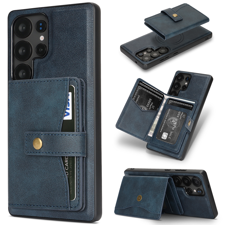 Galaxy S25 Ultra Mobilskal MagSafe Detachable Korthållare Kickstand (Blå) | 2353 | AlltMobil