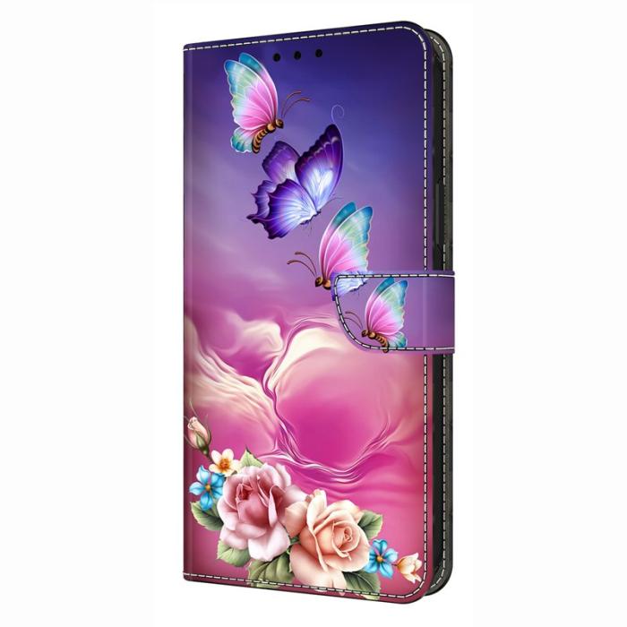 OEM - Samsung Galaxy S26 Fodral Mönstertryck Ställ Läder Flip - Blommor