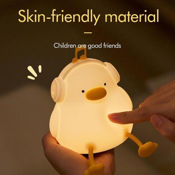 OEM - LED Nattlampa Tryck Duck Art Deco - Vit