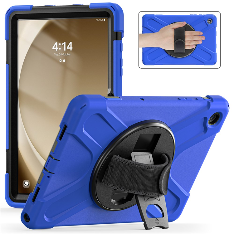 Galaxy Tab A9 Plus Mobilskal Silikon Rotary Kickstand (Blå) | 2353 | AlltMobil