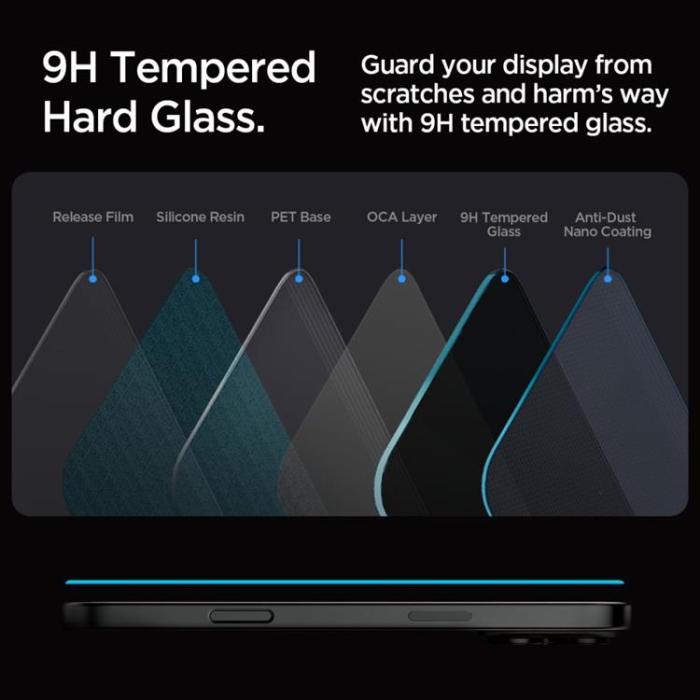 Spigen - [2-Pack] Spigen iPhone 16 Pro Max Skärmskydd Härdat glas TR. EZ Fit Privacy
