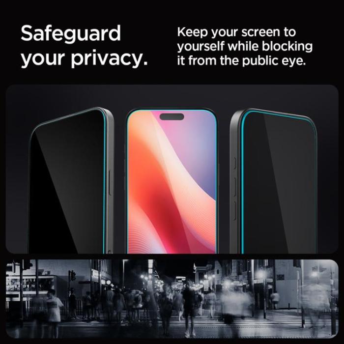 Spigen - [2-Pack] Spigen iPhone 16 Pro Max Skärmskydd Härdat glas TR. EZ Fit Privacy