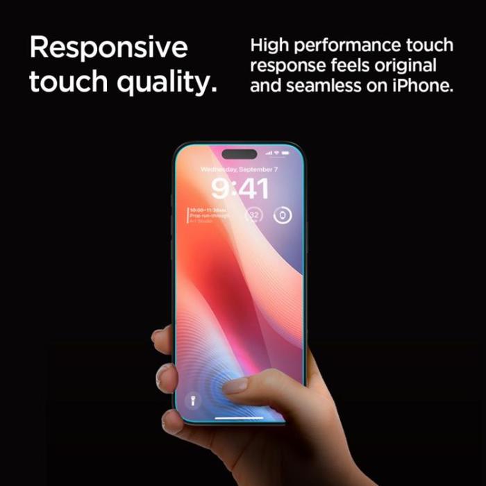 Spigen - [2-Pack] Spigen iPhone 16 Pro Max Skärmskydd Härdat glas TR. EZ Fit Privacy