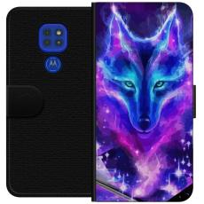 iSecrets - Plånboksfodral till Motorola Moto G9 Play med Neon Varg