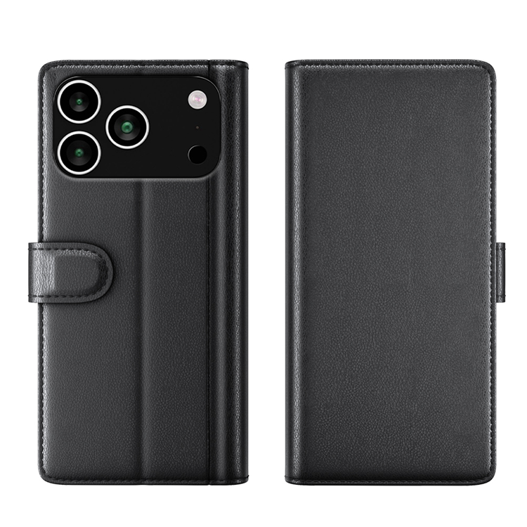 iPhone 17 Pro Max Plånboksfodral Äkta Läder - Svart | 2353 | AlltMobil