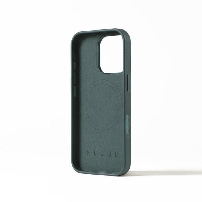 Mujjo - Mujjo iPhone 16 Pro Mobilskal MagSafe Läder - Livid Grön