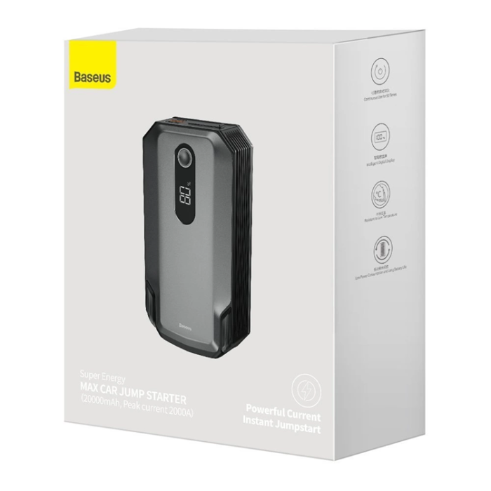 BASEUS - Baseus Starthjälp Powerbank 20000 mAh Med Crocodile Clips