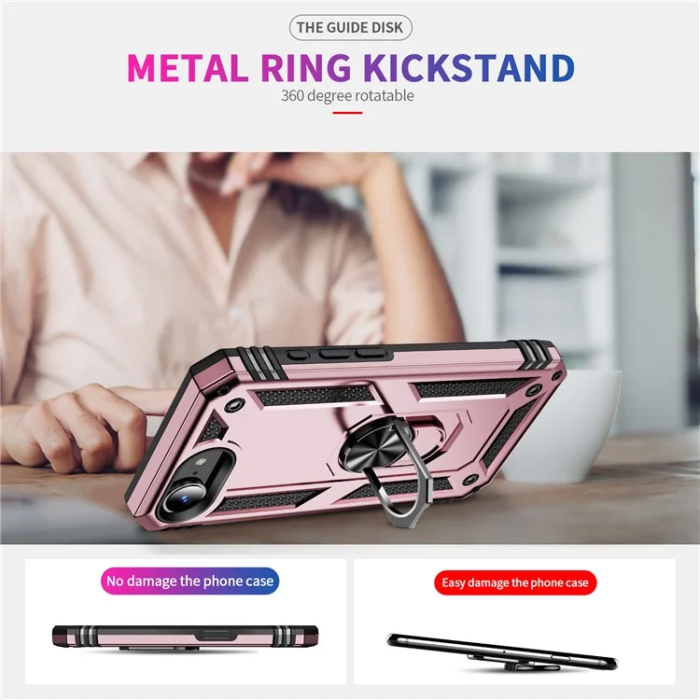 A-One Brand - iPhone 16e Mobilskal med Kickstand - Roséguld