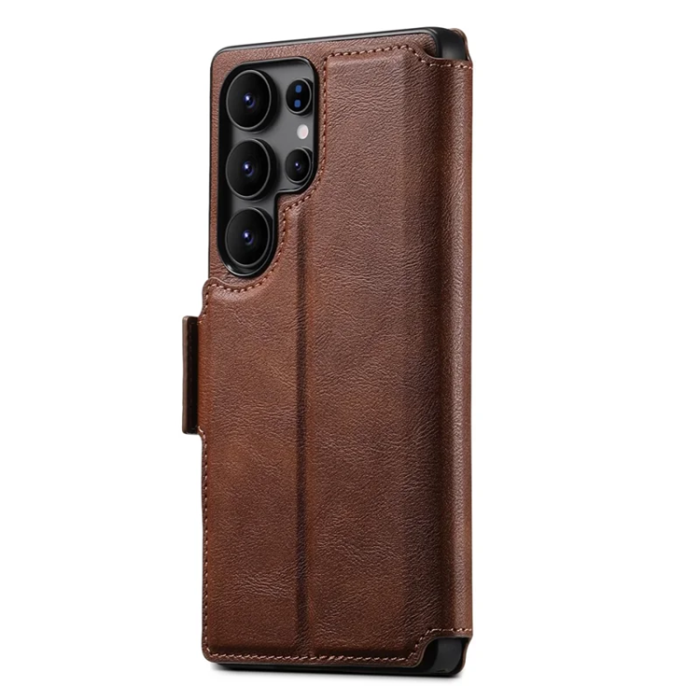 SUTENI - SUTENI Galaxy S25 Ultra Plånboksfodral Magsafe Cowhide - Brun