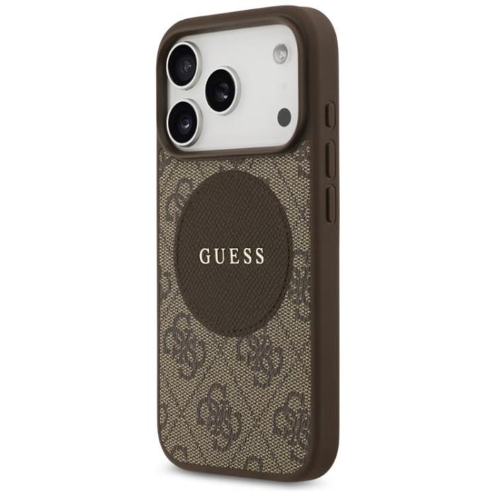 Guess - Guess iPhone 17 Pro Mobilskal MagSafe 4G Circle Classic Logo - Brun