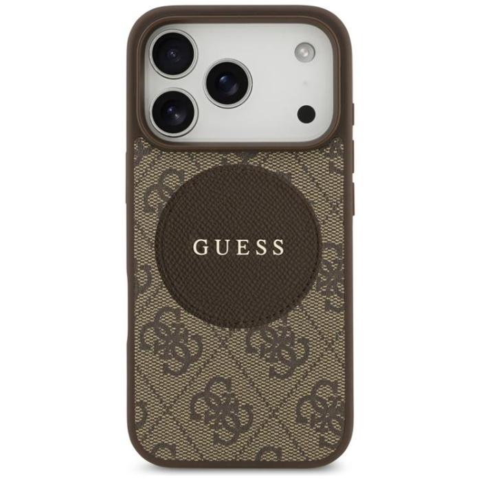 Guess - Guess iPhone 17 Pro Mobilskal MagSafe 4G Circle Classic Logo - Brun