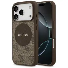 Guess - Guess iPhone 17 Pro Mobilskal MagSafe 4G Circle Classic Logo - Brun