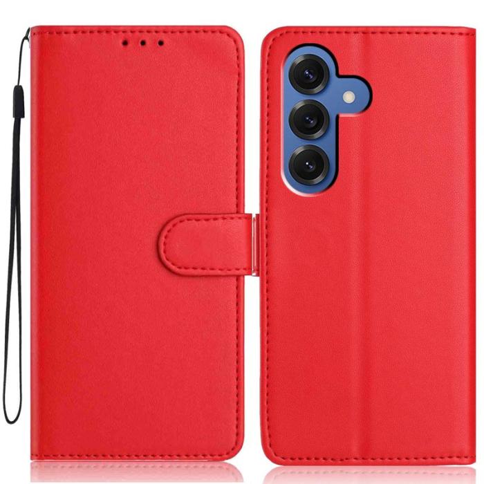 OEM - Samsung Galaxy S26 Plus Plånboksfodral Konstläder Ställ - Röd