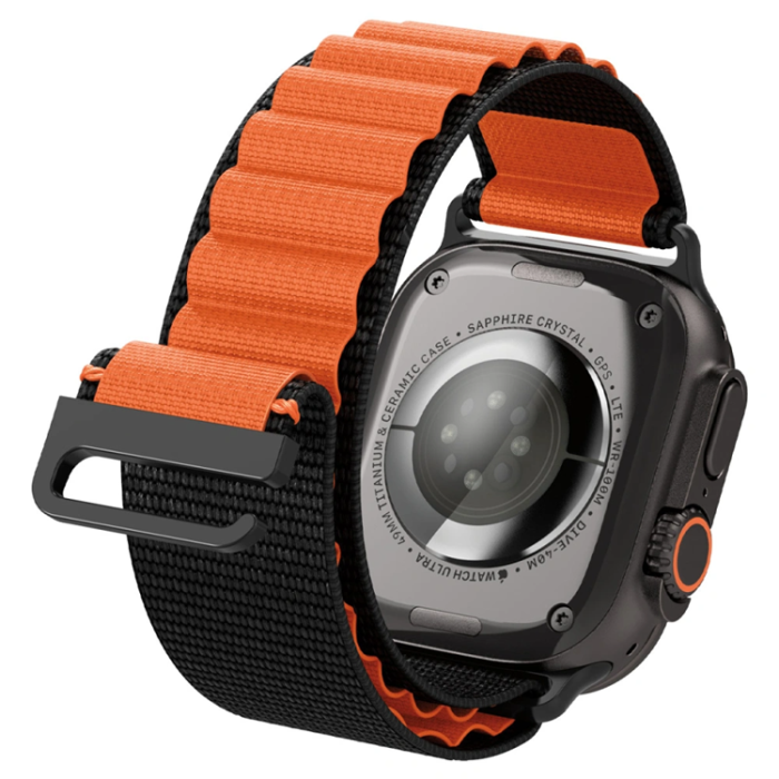Spigen - Spigen Apple Watch (44/45/46/49mm) Armband WBF1 - Svart/Orange