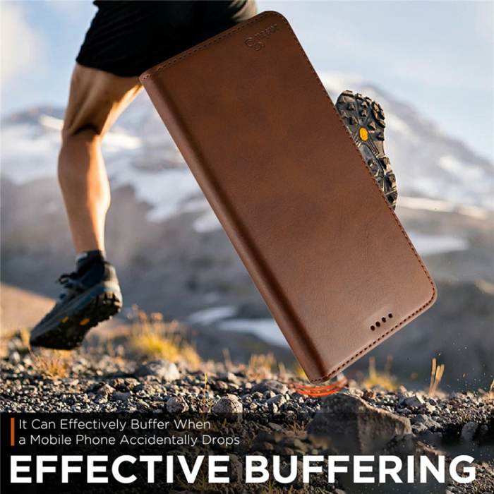 SUTENI - SUTENI iPhone 17 Air Plånboksfodral PU Läder - Brun