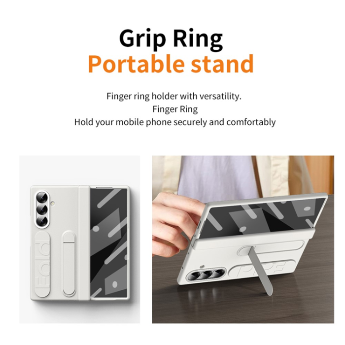 A-One Brand - Galaxy Z Fold 7 Mobilskal Kickstand Armband - Vit