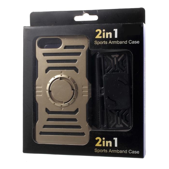 UTGATT5 - 2-In-1 Skal + Sportarmband till iPhone 7 Plus - Gold