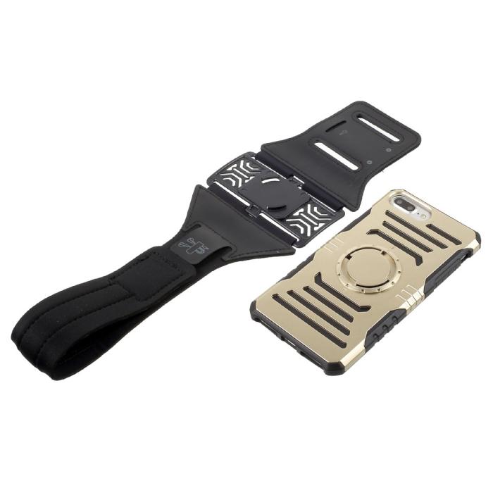 UTGATT5 - 2-In-1 Skal + Sportarmband till iPhone 7 Plus - Gold