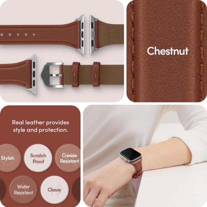 UTGATT - Spigen Apple Watch (41mm) Series 9 Armband Cyrill Kajuk - Brun