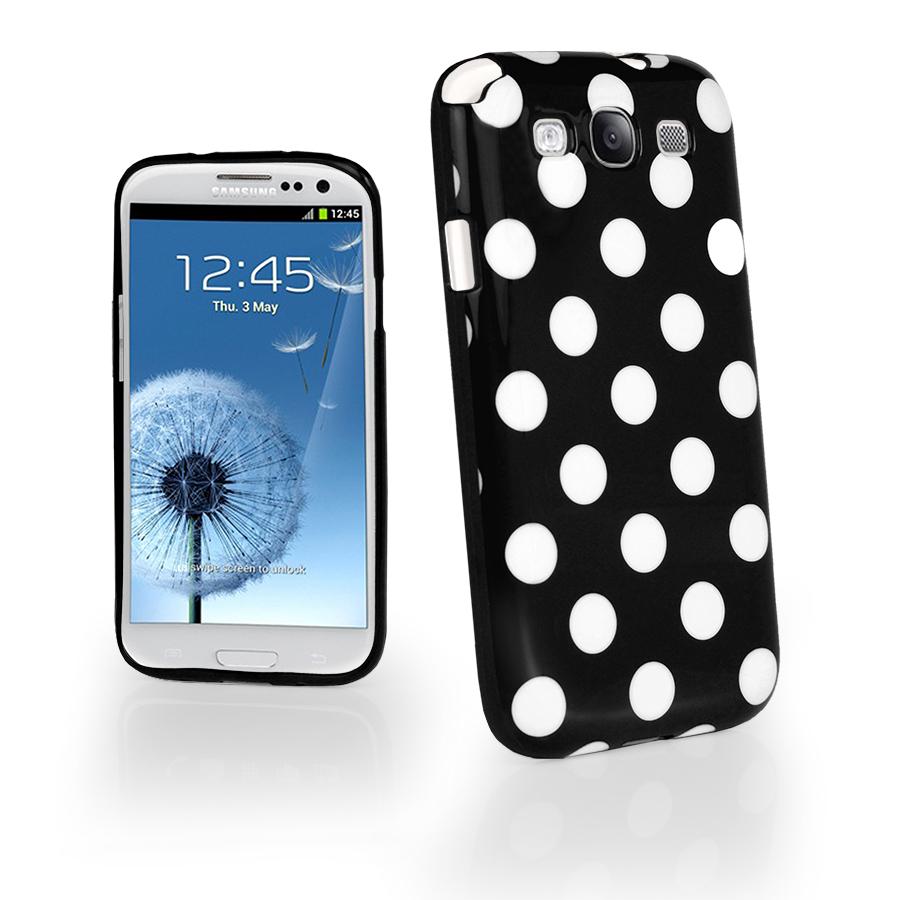 Polka dot FlexiCase Skal till Samsung Galaxy S3 i9300 (Svart) | 2353 | AlltMobil