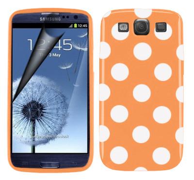 Polka dot FlexiCase Skal till Samsung Galaxy S3 i9300 (Orange) | 2353 | AlltMobil