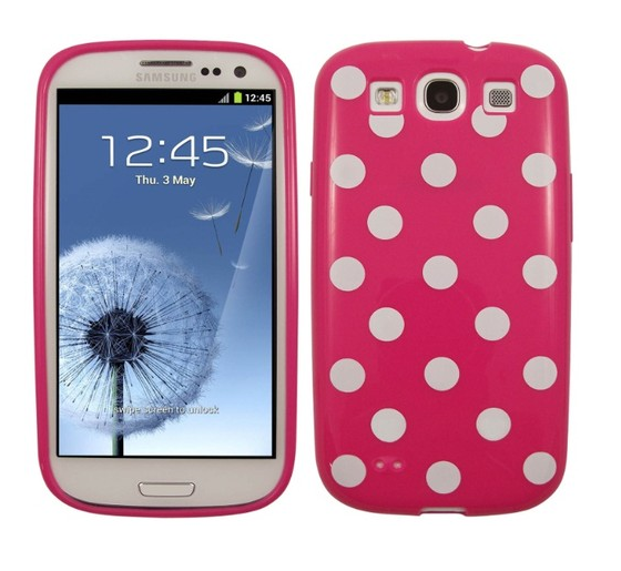 Polka dot FlexiCase Skal till Samsung Galaxy S3 i9300 (Magenta) | 2353 | AlltMobil
