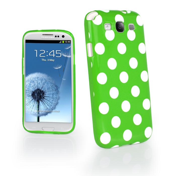 OEM - Polka dot FlexiCase Skal till Samsung Galaxy S3 i9300 (Grön)