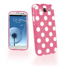 OEM - Polka dot FlexiCase Skal till Samsung Galaxy S3 i9300 (Rosa)