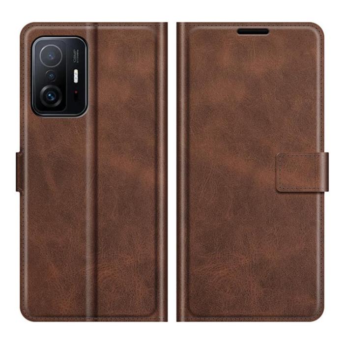 A-One Brand - Folio Flip Läder Fodral Xiaomi 11T / 11T Pro - Kaffe