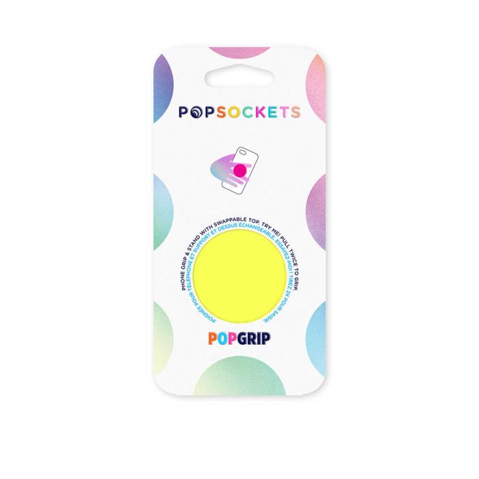 PopSockets - POPSOCKETS Neon Jolt Yellow Avtagbart Grip med Ställfunktion