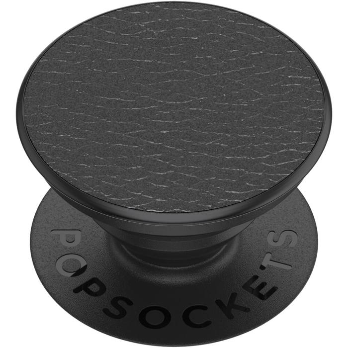 PopSockets - POPSOCKETS Pebbled Vegan Leather Black Avtagbart Grip