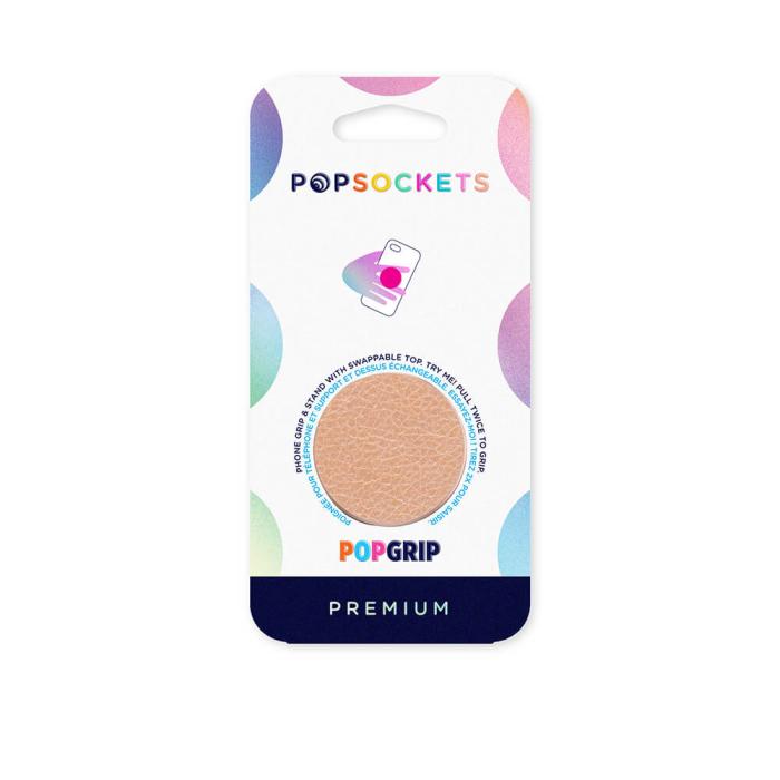 PopSockets - POPSOCKETS Pebbled Vegan Leather Rose Gold Avtagbart Grip