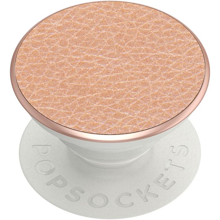 PopSockets - POPSOCKETS Pebbled Vegan Leather Rose Gold Avtagbart Grip