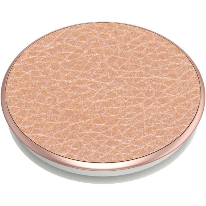 PopSockets - POPSOCKETS Pebbled Vegan Leather Rose Gold Avtagbart Grip