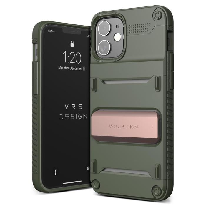 VERUS - VRS DESIGN Damda QuickStand Skal iPhone 12 Mini - Bronze Grön