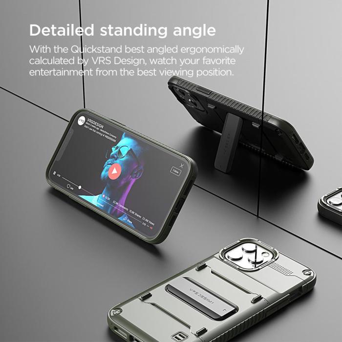 VERUS - VRS DESIGN Damda QuickStand Skal iPhone 12 Mini - Grön